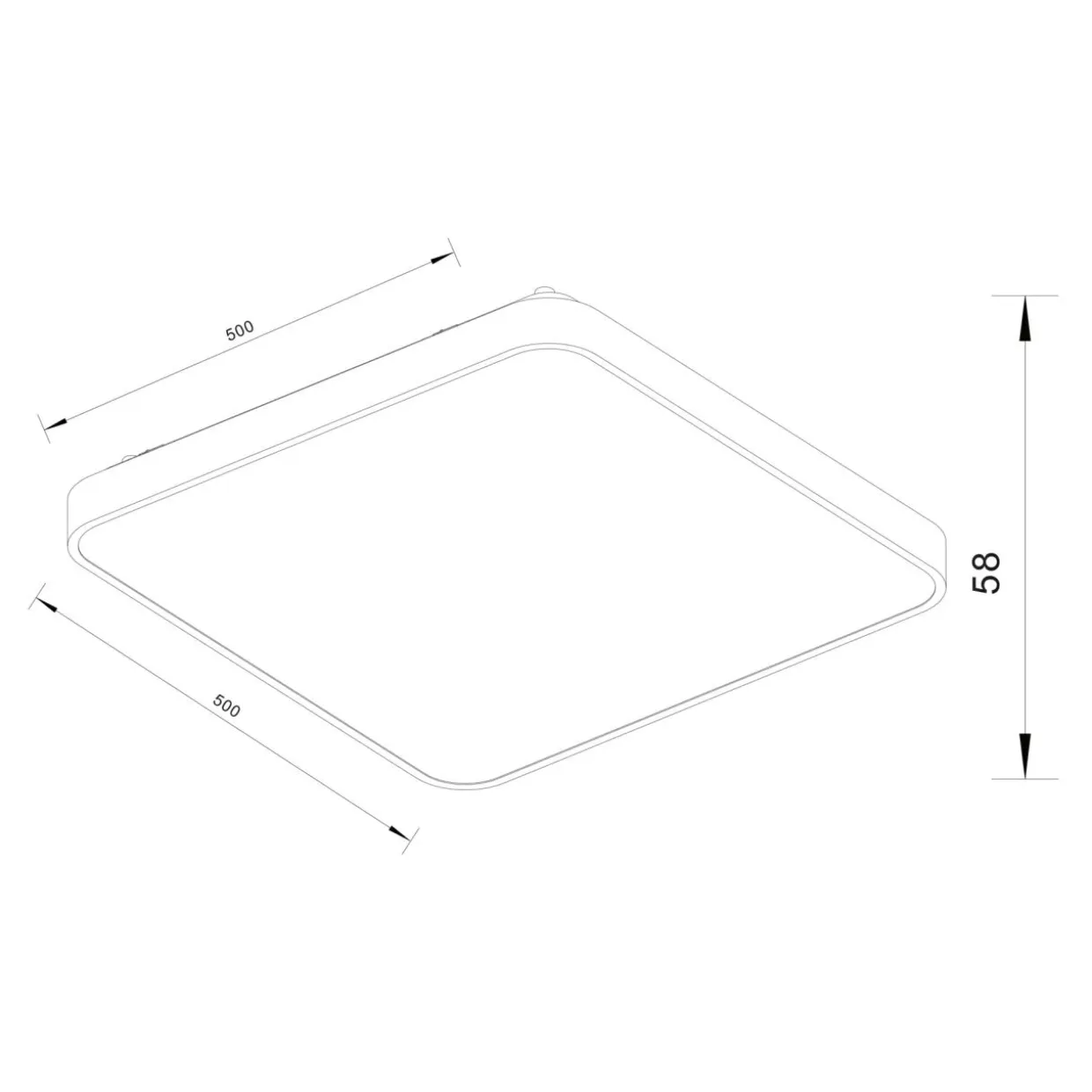 Plafon LED kwadratowy złoty SIERRA 50 cm