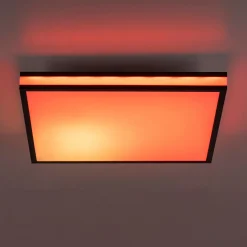 Plafon LED RGB czarny MARIO z pilotem 46,5x46,5 cm