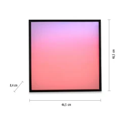 Plafon LED RGB czarny MARIO z pilotem 46,5x46,5 cm