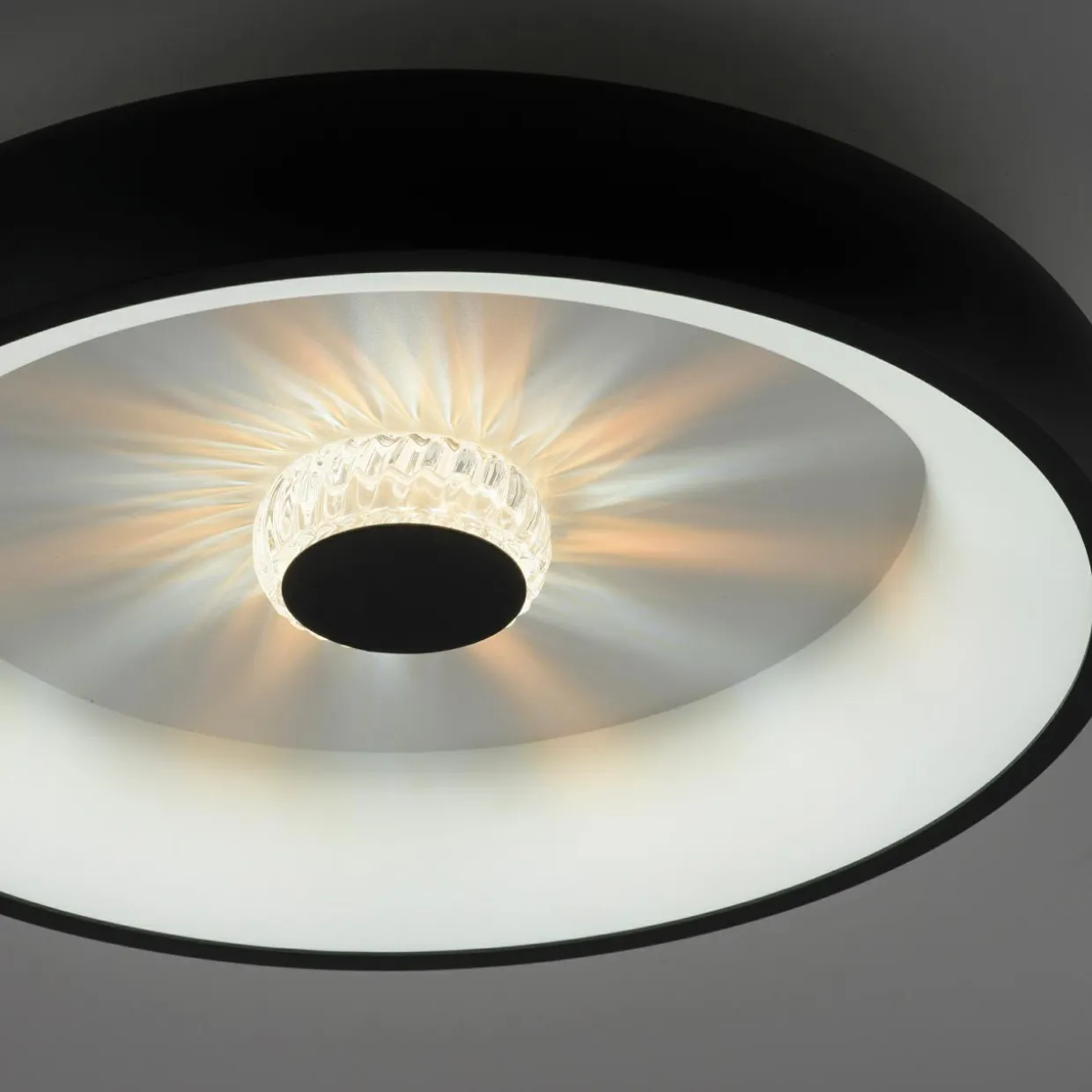 Plafon LED 29W czarny VERTIGO z pilotem fi 46,5 cm