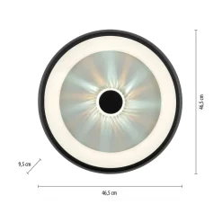 Plafon LED 29W czarny VERTIGO z pilotem fi 46,5 cm
