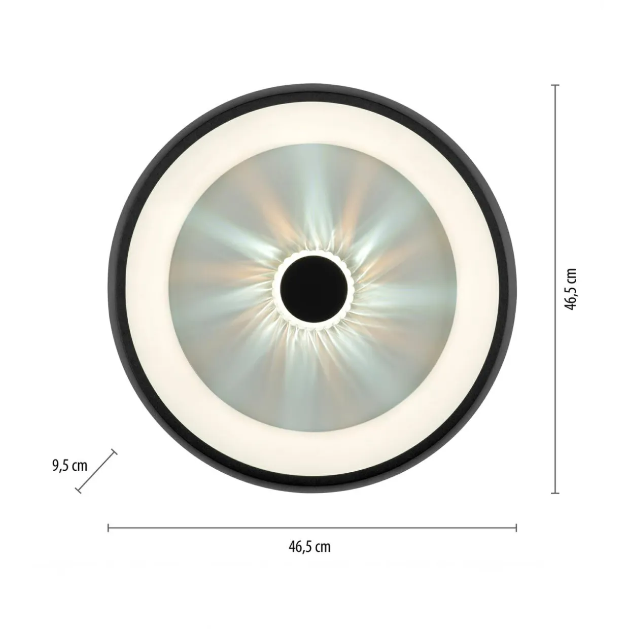 Plafon LED 29W czarny VERTIGO z pilotem fi 46,5 cm