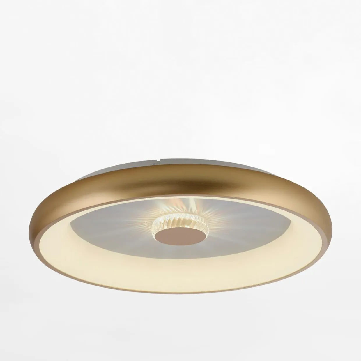 Plafon LED 37W złoty VERTIGO z pilotem fi 61,5 cm