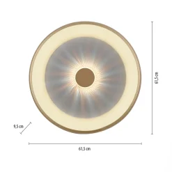 Plafon LED 37W złoty VERTIGO z pilotem fi 61,5 cm