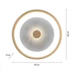 Plafon LED 29W złoty VERTIGO z pilotem fi 46,5 cm