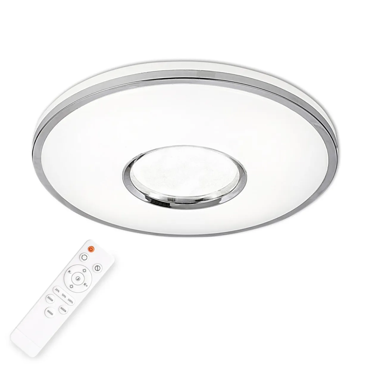 Plafon LED z pilotem biały LEON 40 cm