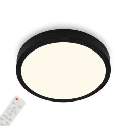 Plafon LED z pilotem czarny RUNA 38 cm