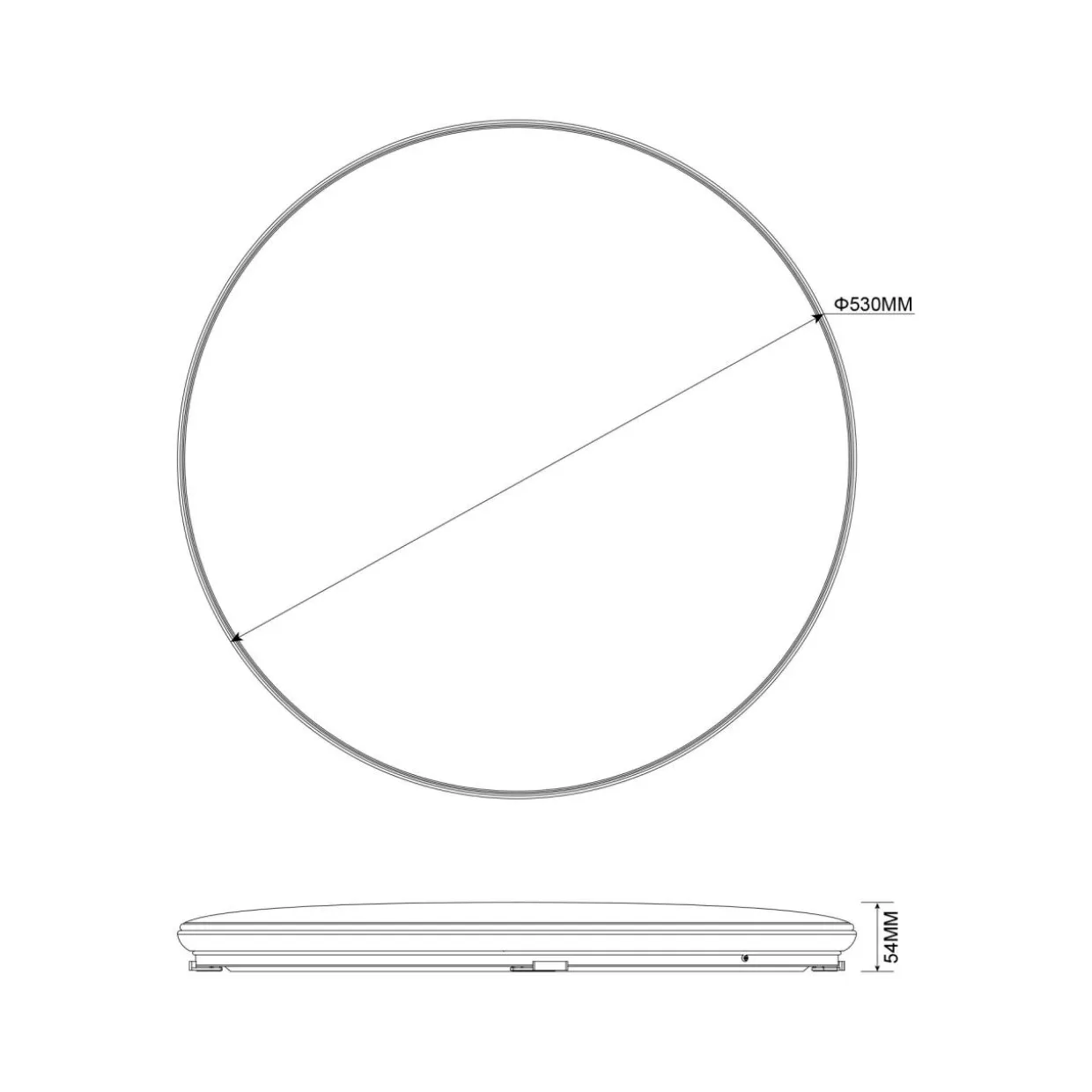Plafon okrągły LED 50W chrom OMAR 53 cm