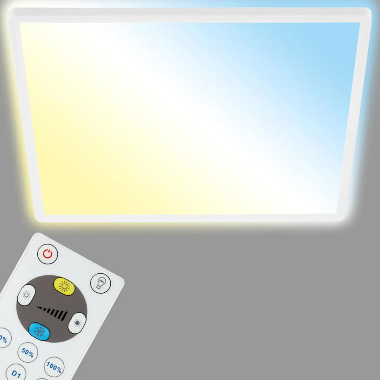 Plafon SLIM LED z pilotem biały 42x42 cm