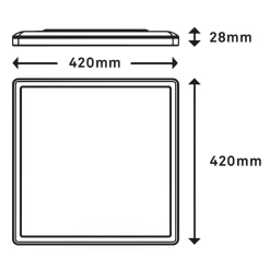 Plafon SLIM LED z pilotem czarno-biały 42x42 cm