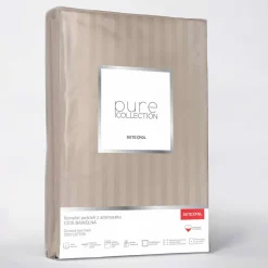 Pościel bawełniana adamaszek taupe PURE 160x200 cm