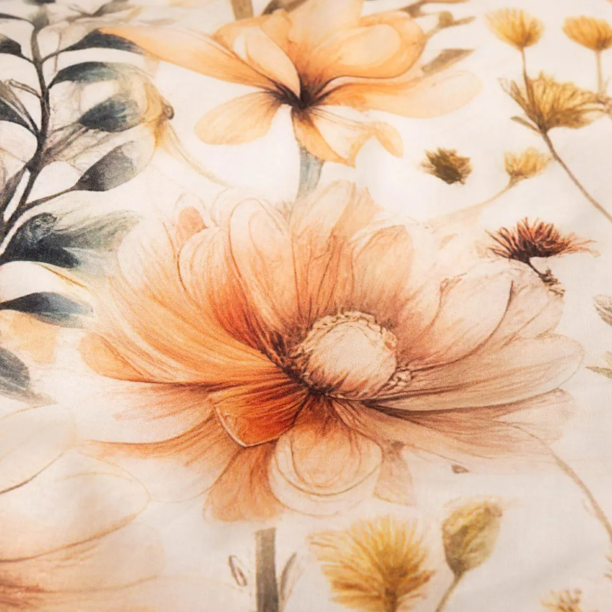 Pościel bawełniana w kwiaty NATURAL BOHO 220x200 cm
