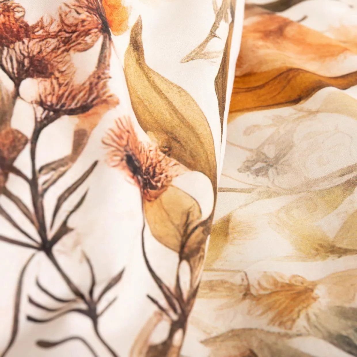 Pościel bawełniana w kwiaty NATURAL BOHO 220x200 cm