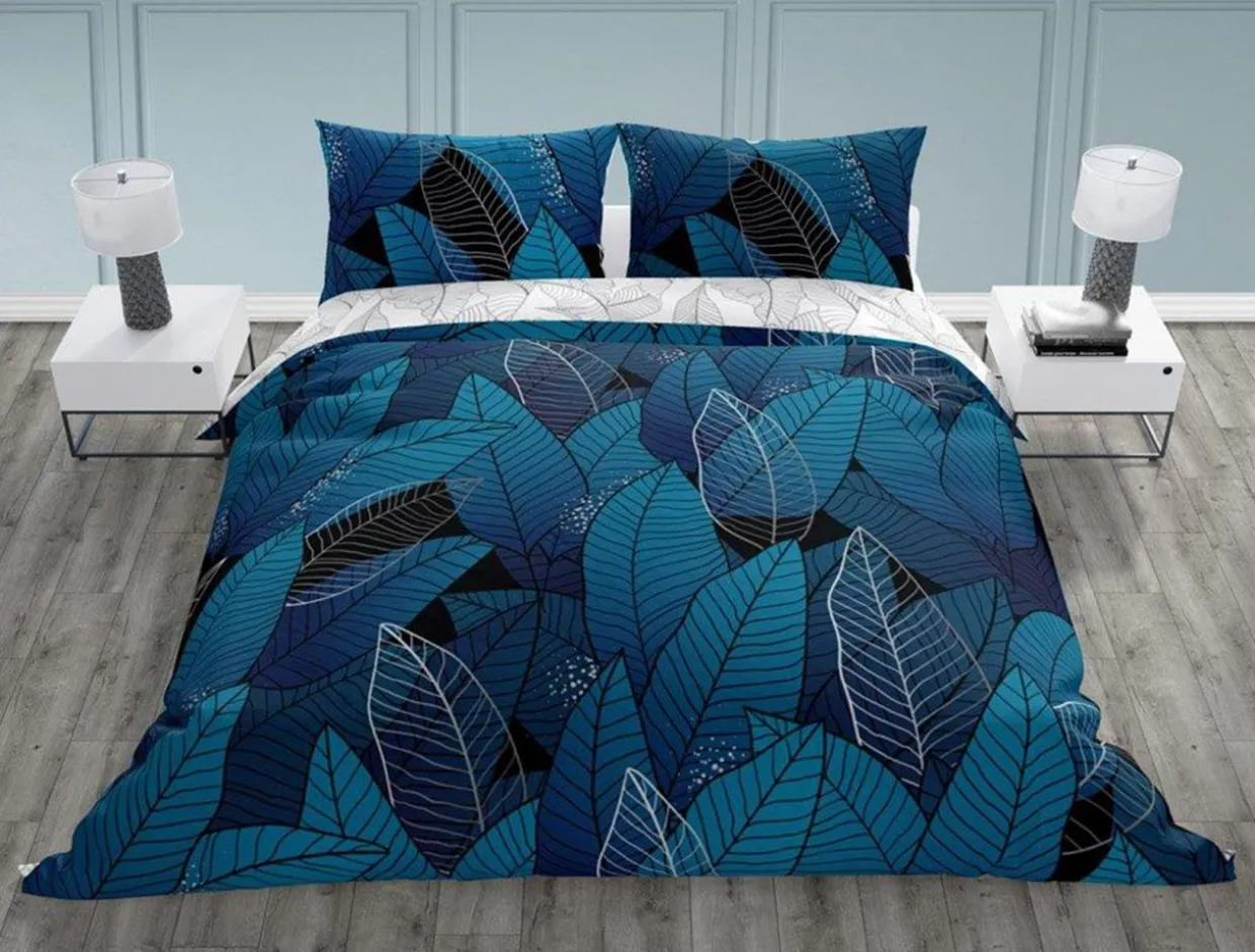 Pościel bawełniana w liście NEW TRENDY 160x200 cm