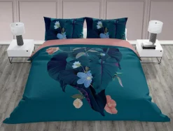 Pościel bawełniana w liście i kwiaty NEW TRENDY 160x200 cm