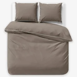 Pościel z makosatyny taupe PURE 160x200 cm