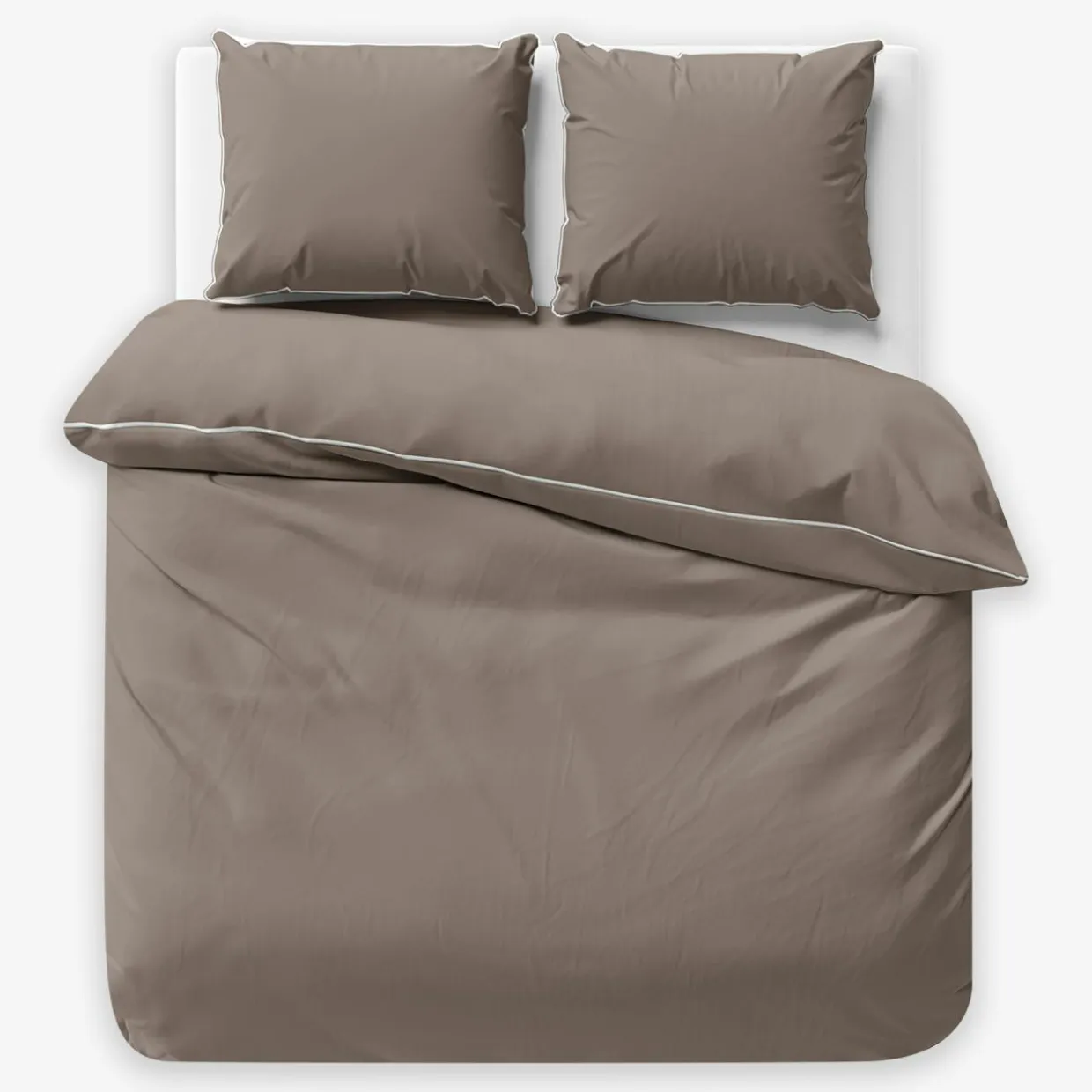 Pościel z makosatyny taupe PURE 160x200 cm
