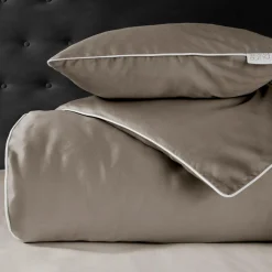Pościel z makosatyny taupe PURE 160x200 cm