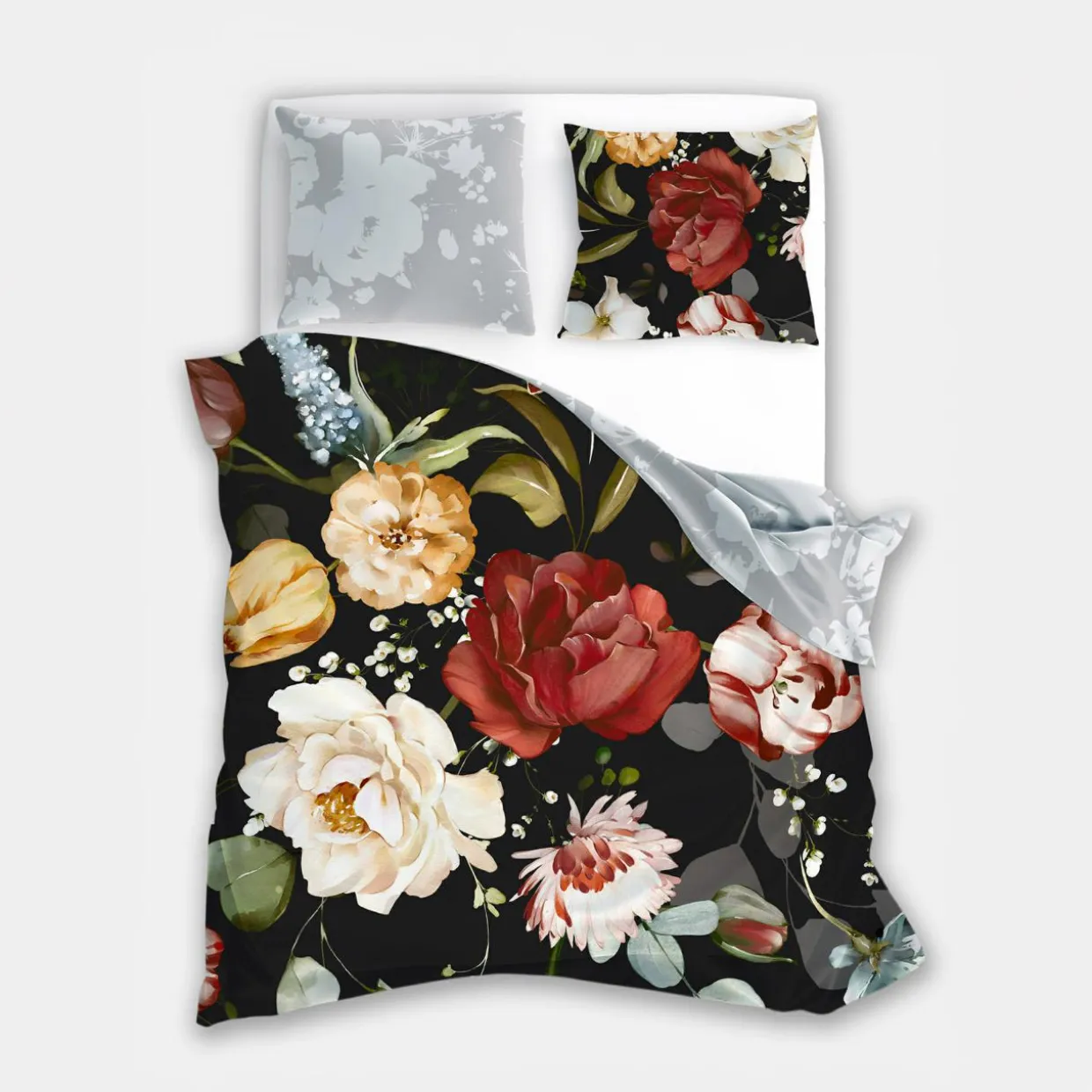 Pościel z satyny bawełnianej w kwiaty NOBILE 220x200 cm