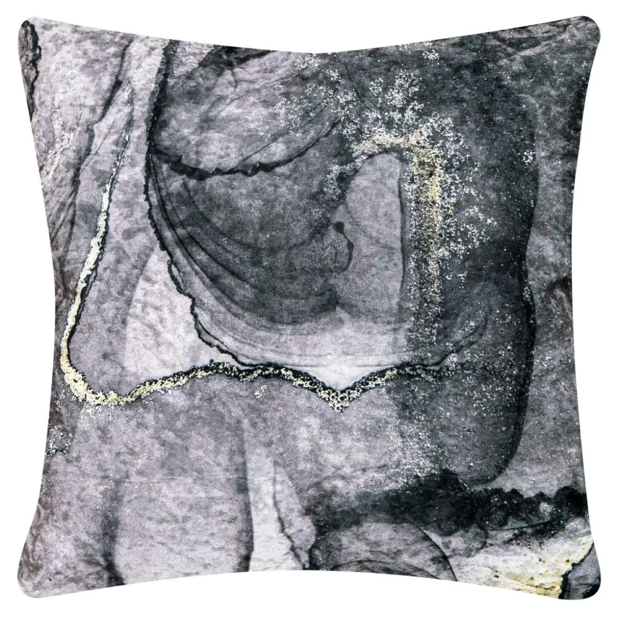 Poduszka dekoracyjna szara GEODY CRUSH 45x45 cm