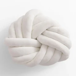 Poduszka ozdobna węzeł kremowa TWISTY 30 cm