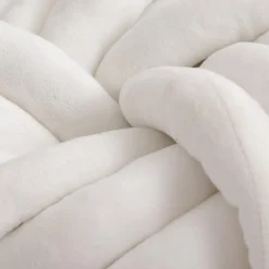 Poduszka ozdobna węzeł kremowa TWISTY 30 cm
