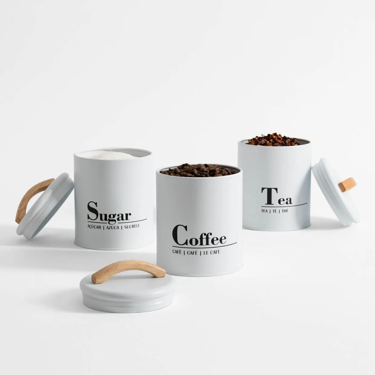 Pojemnik kuchenny biały COFFEE 16 cm