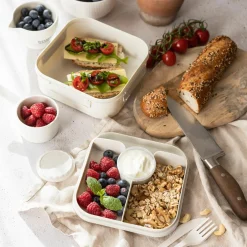 Pojemnik lunchbox z przegródkami zielony LIDO 1,6l