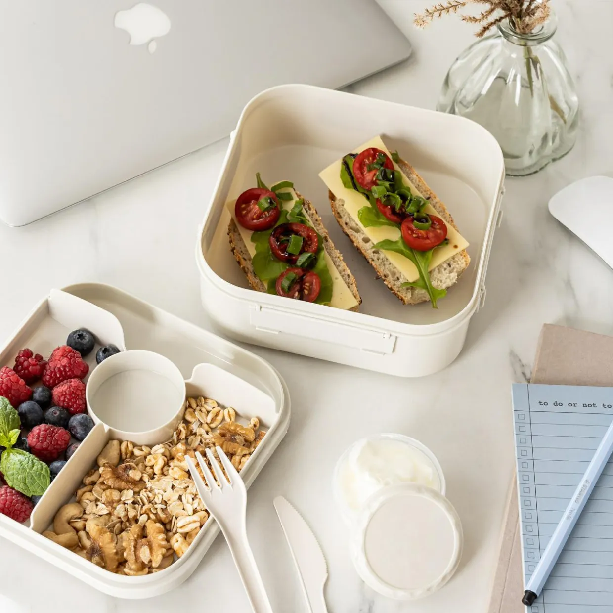 Pojemnik lunchbox z przegródkami biały LIDO 1,6l
