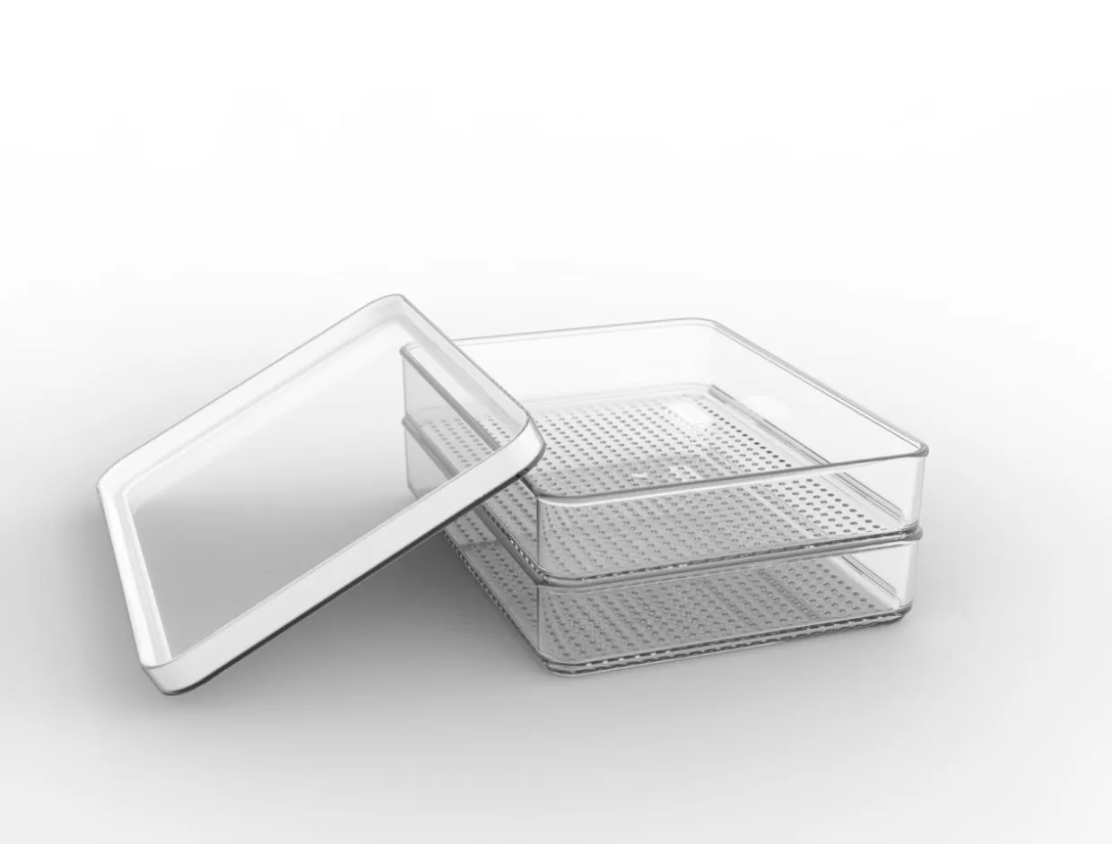Pojemnik plastikowy biały na ser i wędlinę LOFT 2x 0,85 l