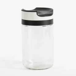 Pojemnik szklany z czarno-białą pokrywką 650 ml