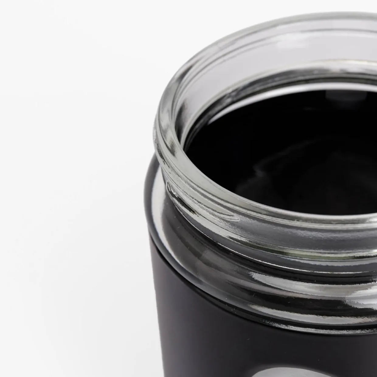 Pojemnik szklany z metalową pokrywką czarny 660 ml