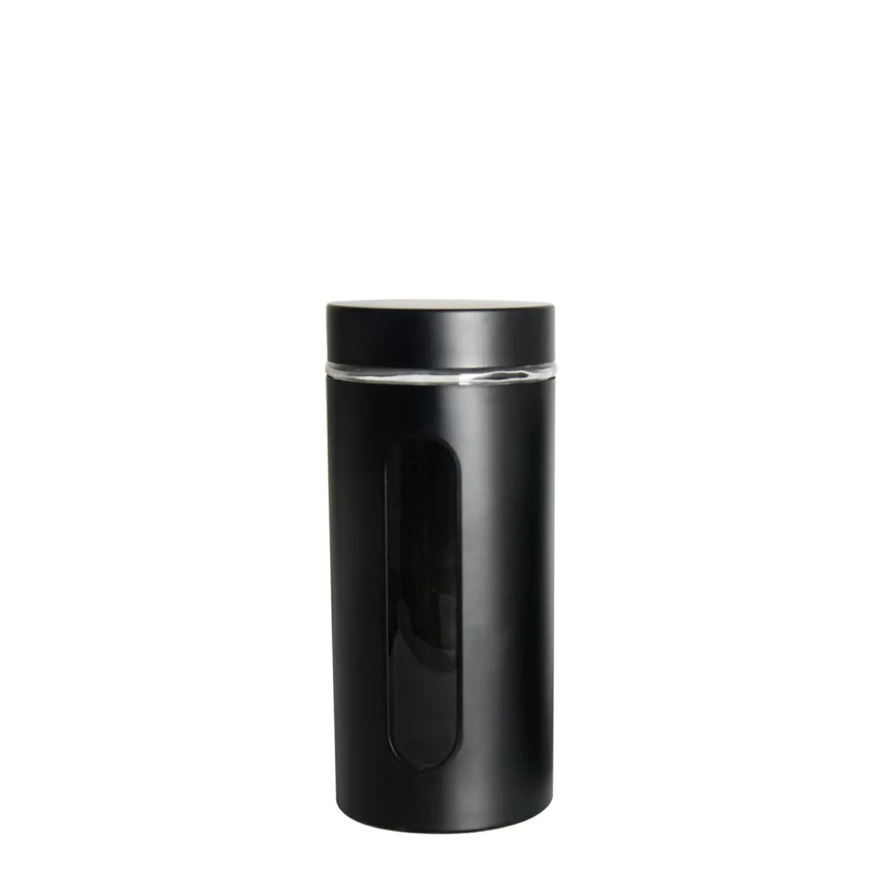 Pojemnik szklany z metalową pokrywką czarny 1400 ml