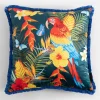 Poszewka ciemnoniebieska z papugą TROPICANA 45x45 cm