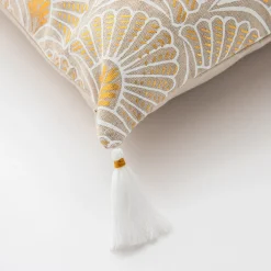 Poszewka dekoracyjna art deco kremowa TANZA 45x45 cm