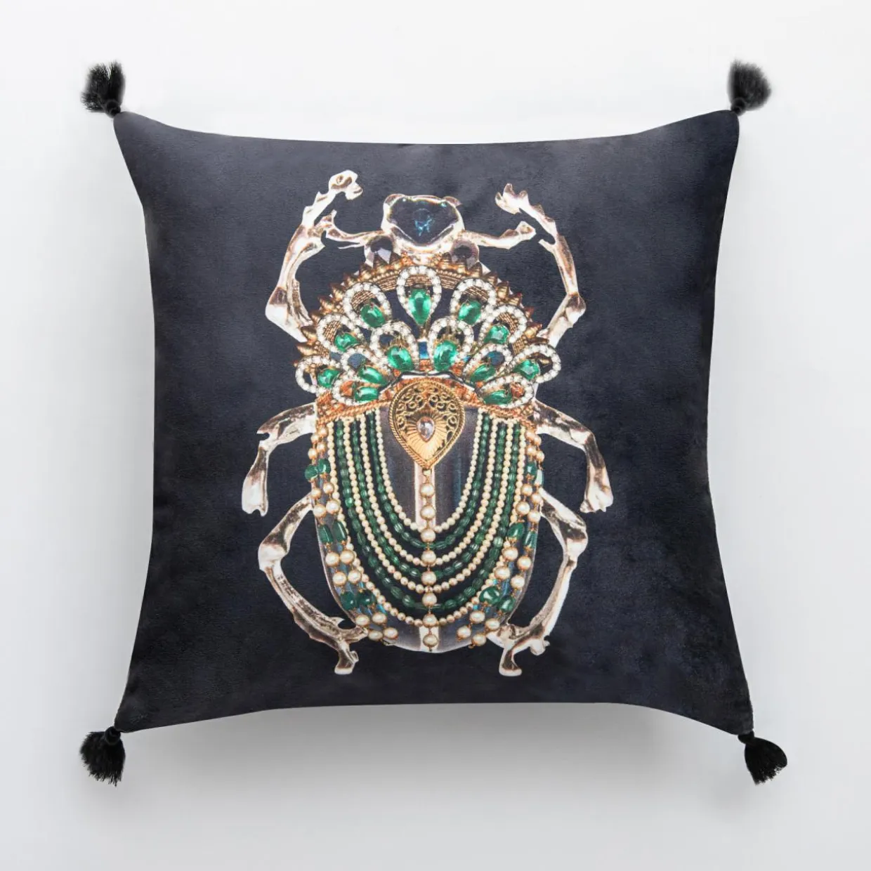 Poszewka dekoracyjna czarna JEWEL 45x45 cm