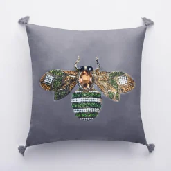 Poszewka dekoracyjna jasnoszara JEWEL 45x45 cm