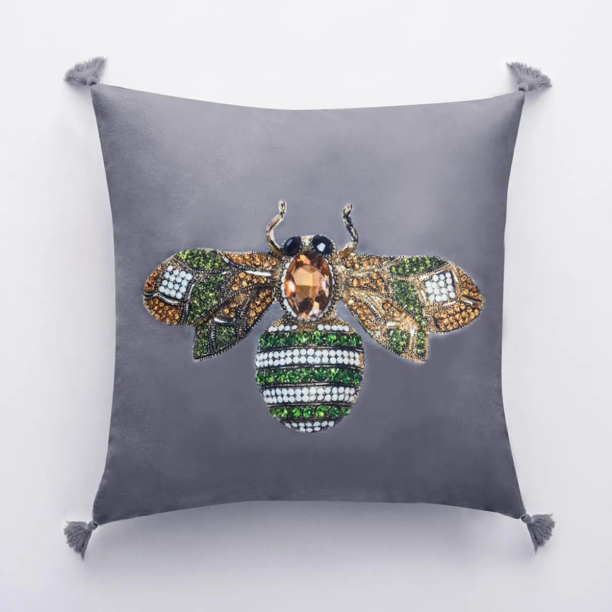 Poszewka dekoracyjna jasnoszara JEWEL 45x45 cm