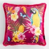 Poszewka różowa z papugą TROPICANA 45x45 cm