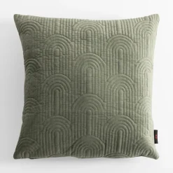 Poszewka welurowa geometryczna zielona JONES 45x45 cm