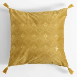 Poszewka welurowa musztardowa CASSIA 45x45 cm