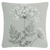 Poszewka welurowa z haftem jasnoszara ANISE 45x45 cm