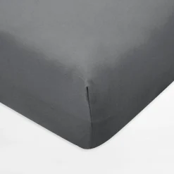 Prześcieradło jersey z gumką ciemnoszare IVETTE 90x200 cm