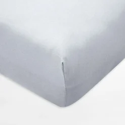 Prześcieradło jersey z gumką jasnoszare IVETTE 200x220 cm