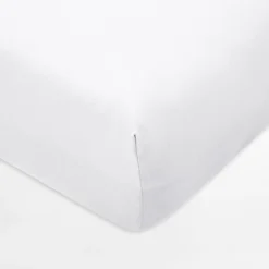 Prześcieradło jersey z gumką białe IVETTE 200x220 cm