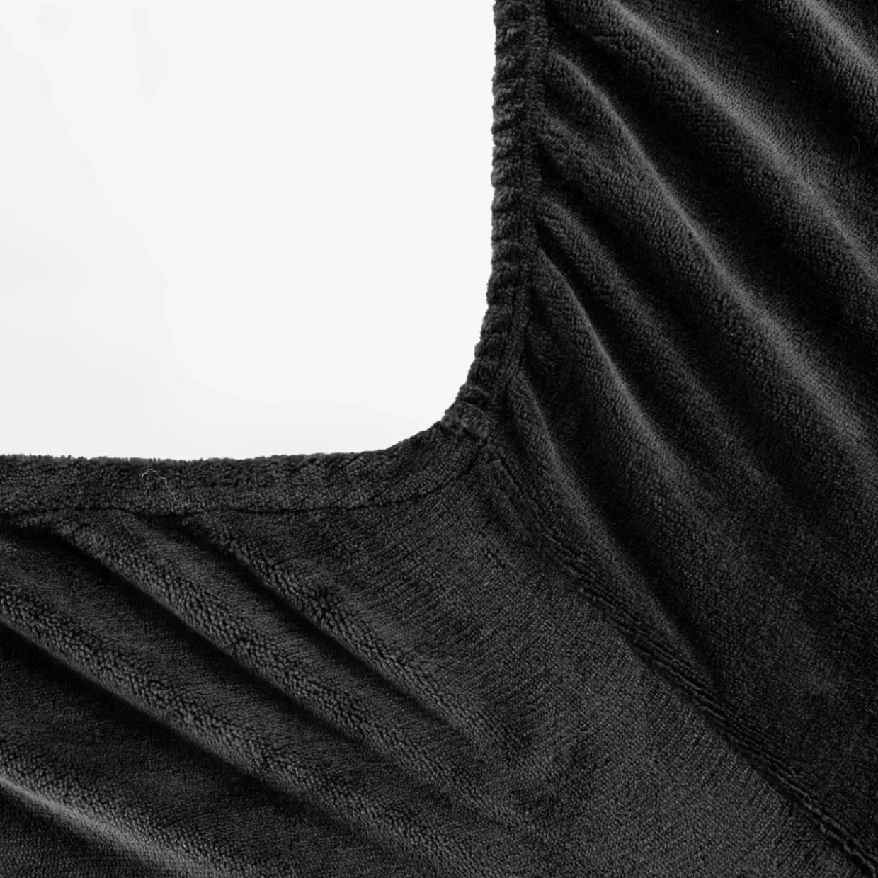 Prześcieradło polarowe czarne FLANO 140x200 cm