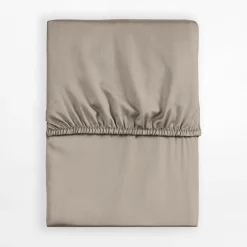 Prześcieradło satynowe z gumką taupe PURE 160x200 cm
