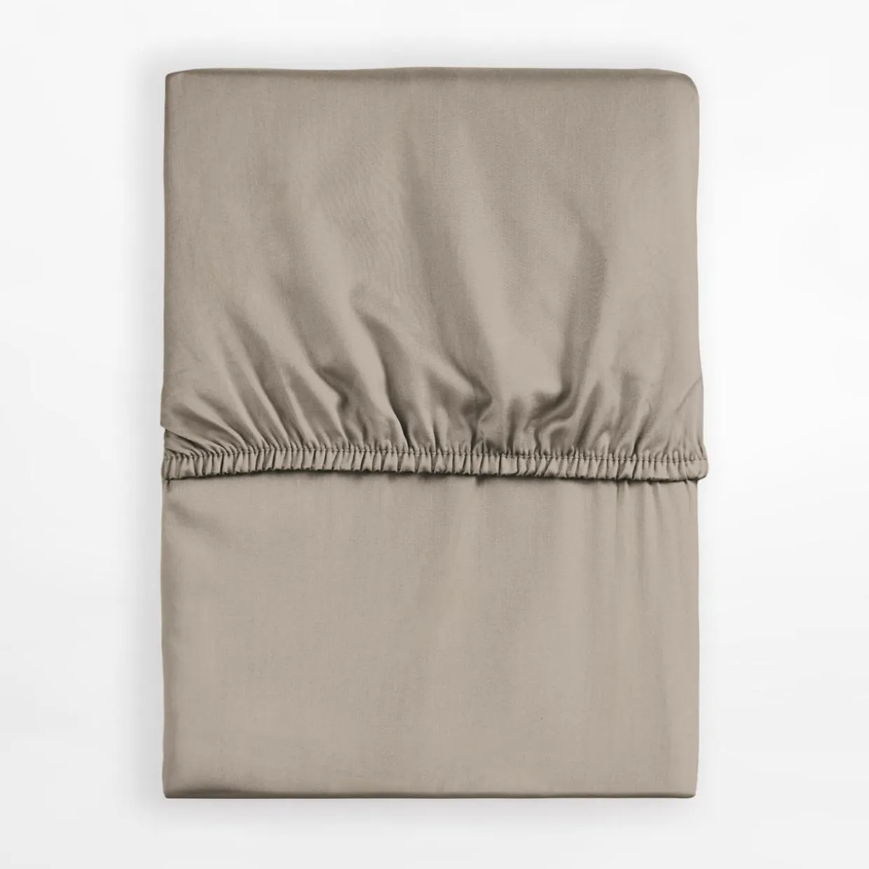 Prześcieradło satynowe z gumką taupe PURE 220x200 cm