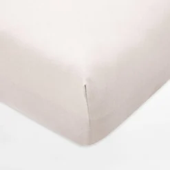 Prześcieradło z jerseyu z gumką beżowe IVETTE 180x200 cm