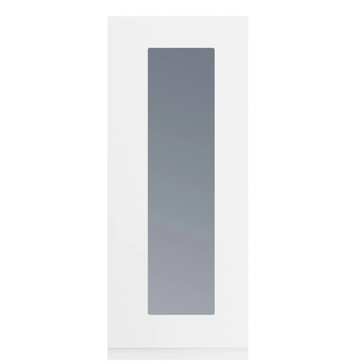 Przeszklony front drzwi PIANO 40x98 biały mat